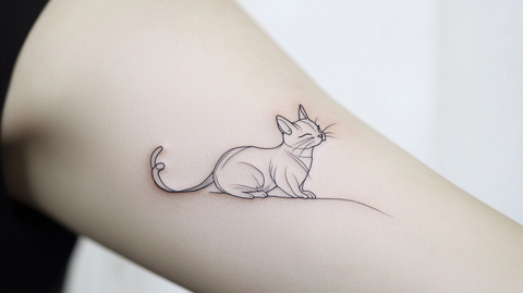 The Sleek Simplicity of Cat Outline Tattoos