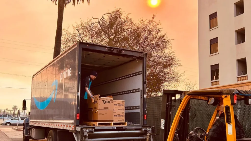 How Amazon is using its massive delivery infrastructure to help L.A. wildfire relief