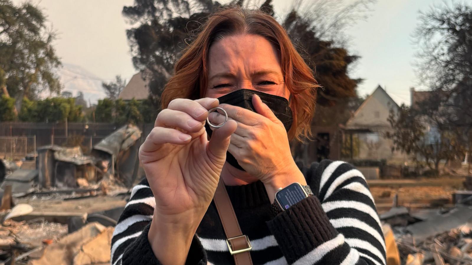 WATCH:  Woman whose wedding ring was found in rubble after California fire shares her story