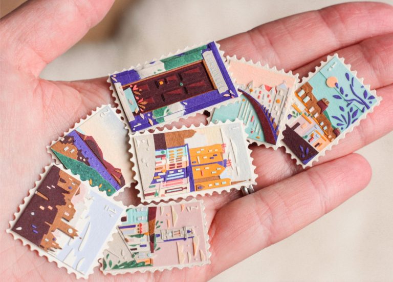 Vibrant Morsels of Paper Come Together in Laura K. Sayers’ Stamp Collection