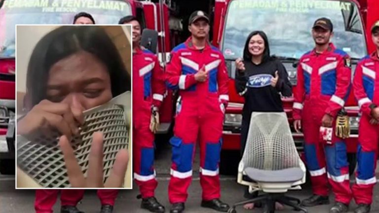 Indonesian woman rescued by fire department after nose ring gets stuck in chair: 'Wasn't the strangest call'