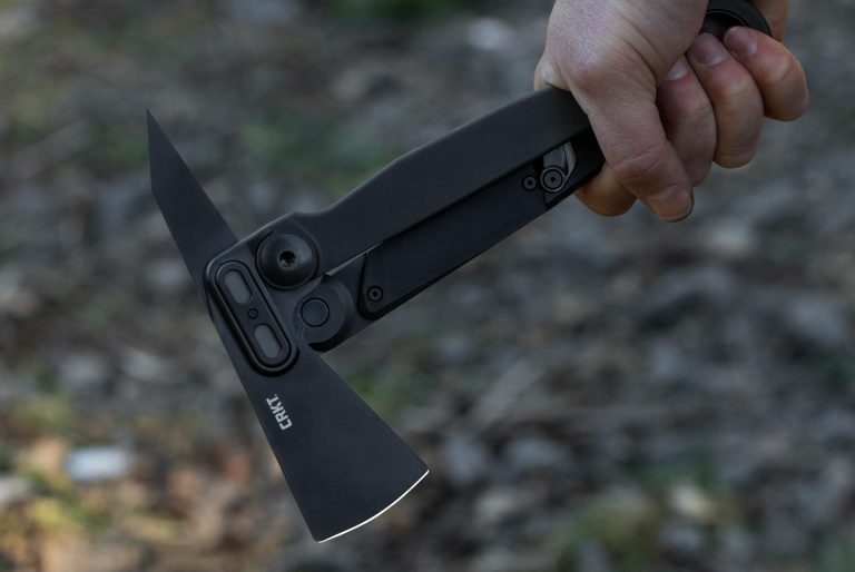 Pocket flip axe multi-pivots into action like no other hatchet